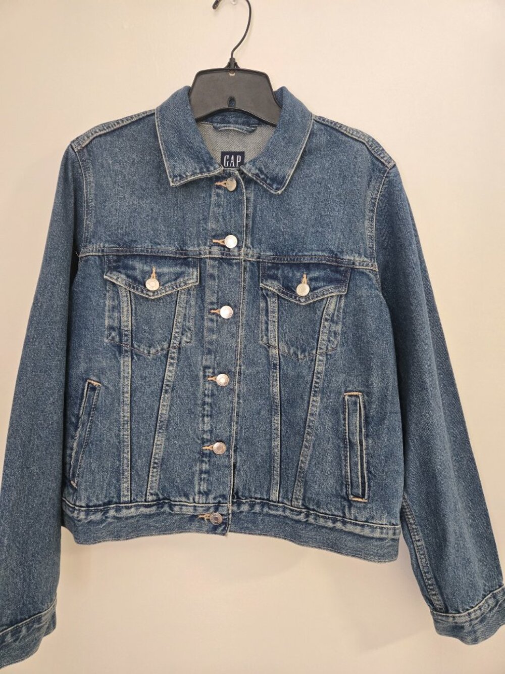GAP Denim Jacket Women's Size Large-Button Front-Timeless Fashion-90's-Classic - Picture 3 of 5
